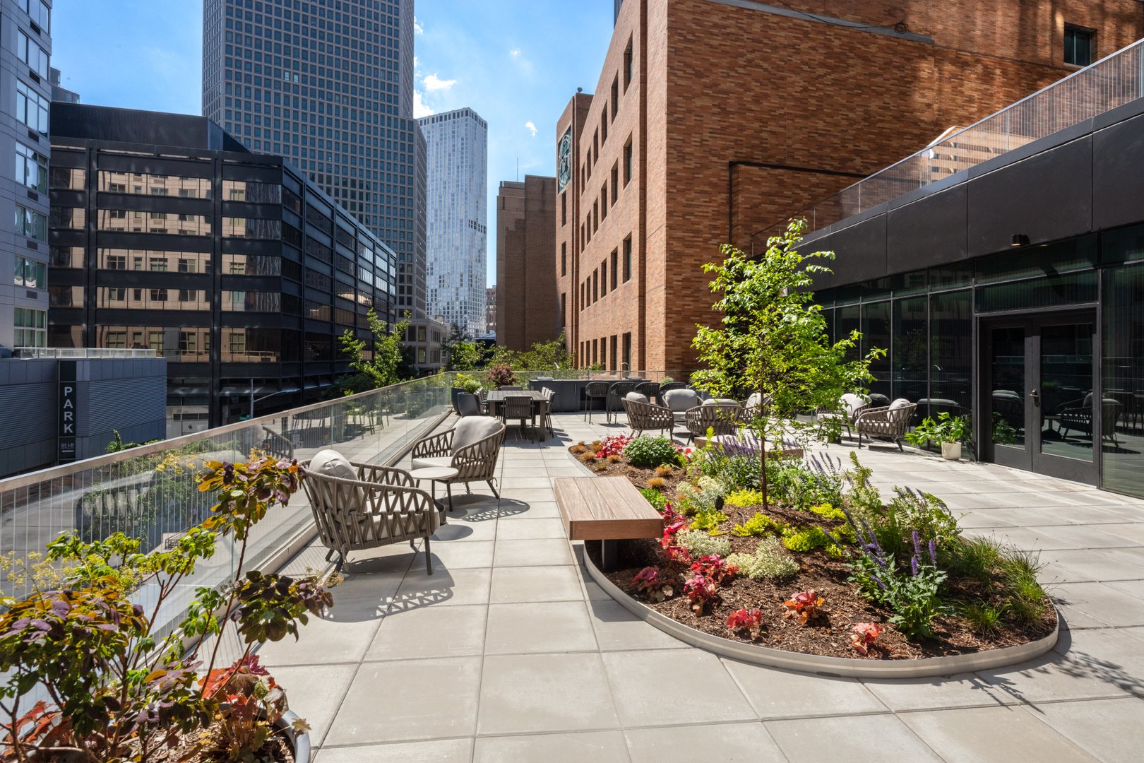 Landscaped rooftop terrace